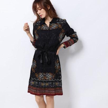 デシグアル Desigual ワンピースロングスリーブ Suam グレー ブラック ブランド公式 Locomall ロコモール 通販 Paypayモール