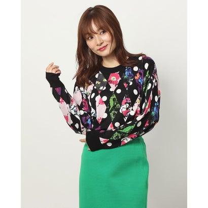 デシグアル Desigual ひし形&花柄プリントのレディースニット 