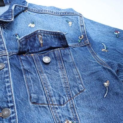 Desigual（デシグアル） 花装飾 デニムトラッカージャケット （ブルー 