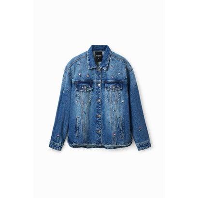 Desigual（デシグアル） 花装飾 デニムトラッカージャケット （ブルー 