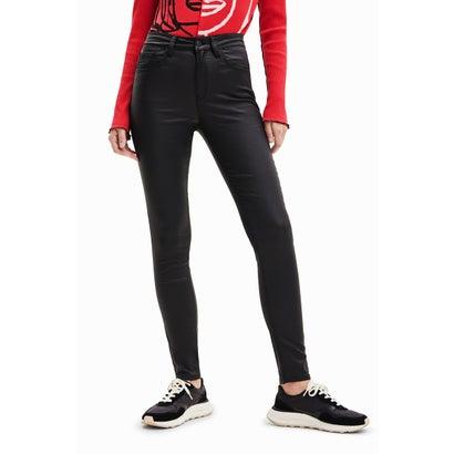 DESIGUAL　レザーパンツ(^^♪ Desigual（デシグアル） レザー調 パンツ （グレー/ブラック