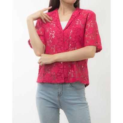 Desigual（デシグアル） レース ショートリゾートシャツ （ピンク 