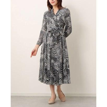 39 割引最安値挑戦 ディノス Dinos プリントカシュクールワンピース ブラックxホワイト ワンピース チュニック レディースファッション ファッション Ma Mahida Sch Id