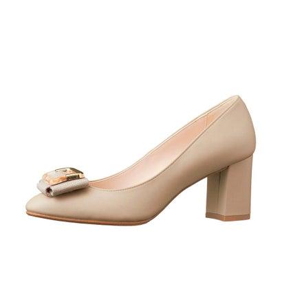 DIANA（ダイアナ） スクエアトゥパンプス （ベージュカーフ