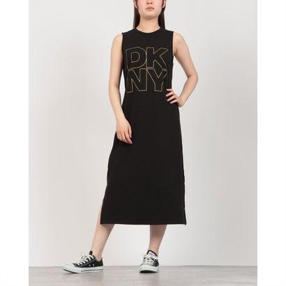 DKNY ダナ・キャランニューヨークワンピース　未使用　NYにて購入 DKNY（ダナ・キャラン・ニューヨーク） ☆ロゴプリントノースリーブ
