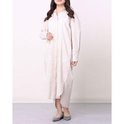 ドゥアルシーヴ Doux Archives ストライプスタンド比翼シャツワンピース Beige ブランド公式 Locomall ロコモール 通販 Paypayモール