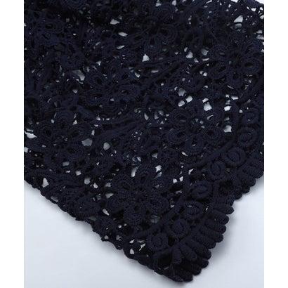 ドレスプラス DRESS+ レース七分袖×ダマスク柄ワンピースドレス結婚式ワンピース・お呼ばれパーティードレス （ブラック） | DRESS+ | 11