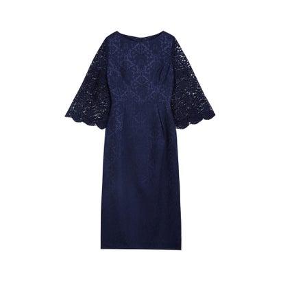 ドレスプラス DRESS+ レース七分袖×ダマスク柄ワンピースドレス結婚式ワンピース・お呼ばれパーティードレス （ブラック） | DRESS+ | 07