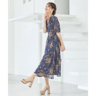 ドレスプラス DRESS+ ワンピース 花柄 カシュクール ミモレ丈 5分袖 （ネイビー）｜locondo-shopping｜07