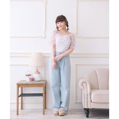 エムズエキサイト ems excite 花柄シャーリングブラウス （ガラ（パープル））｜locondo-shopping｜02