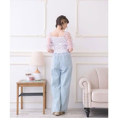 エムズエキサイト ems excite 花柄シャーリングブラウス （ガラ（パープル））｜locondo-shopping｜05