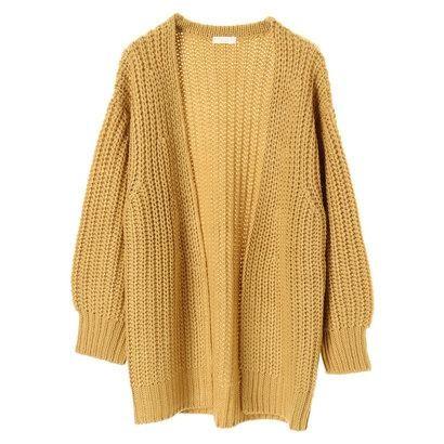 アースミュージックアンドエコロジー Earth Music Ecology ざっくりミドル丈畦ニットカーディガン Yellow ブランド公式 Locomall ロコモール 通販 Paypayモール