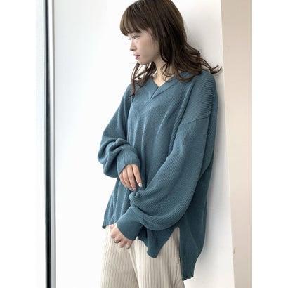 アースミュージックアンドエコロジー Earth Music Ecology シャリ畦vネックニットプルオーバー Turquoise Blue ブランド公式 Locomall ロコモール 通販 Paypayモール