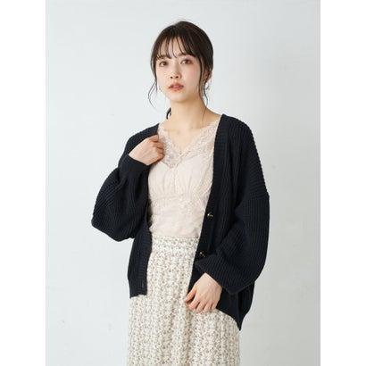 アースミュージックアンドエコロジー Earth Music Ecology ドロップショルダー畦ニットカーディガン Black ブランド公式 Locomall ロコモール 通販 Paypayモール