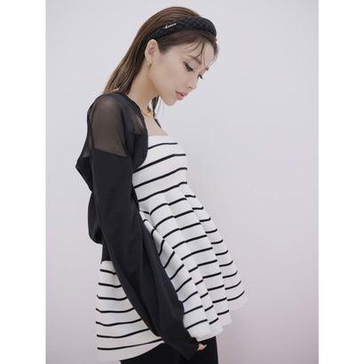 エイミーイストワール EIMY ISTOIRE シームレスボーダー2wayニットプルオーバー （WHITE）_7
