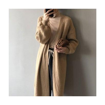 フォースメント Forcement ロングニットカーディガン （キャメル