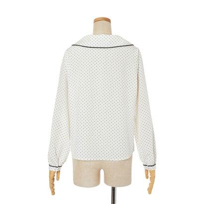 フィント F i.n.t 【an another angelus】パイピング使いショールカラーブラウス【洗える】 （WHITE×BK）｜locondo-shopping｜14