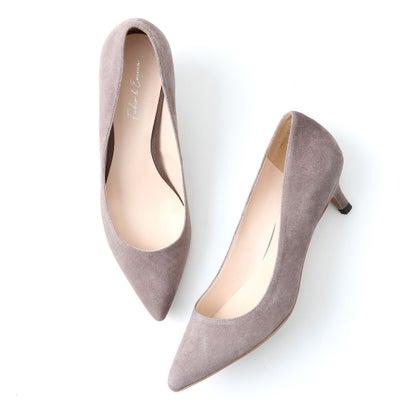 ビオラアンドエマ Viola & Emma 本革ローヒールパンプス （グレー