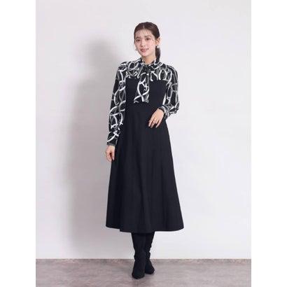 フェンネル FENNEL 幾何学ブラウス×ニットドッキングワンピース