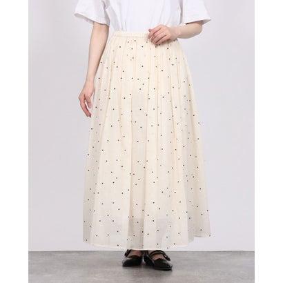 ファイン FINE ドット刺繍ロングスカート （アイボリー） : ブランド