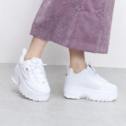 フィラ Fila ディスラプター2 ウェッジ ハート スニーカー 超厚底 韓国 アグリーシューズ Wss 128 ホワイト レッド Fi534bw ブランド公式 Locomall ロコモール 通販 Yahoo ショッピング