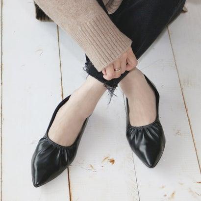 フィン Fin シャーリングポインテッドフラットシューズ 低反発スポンジ入り ブラック ブランド公式 Locomall ロコモール 通販 Paypayモール