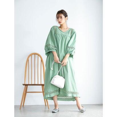 フィフス Fifth レース切り替えバルーンスリーブワンピース グリーン ブランド公式 Locomall ロコモール 通販 Paypayモール