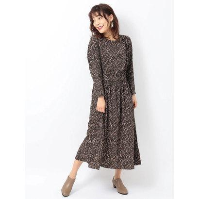 グリーンパークス Green Parks 花柄ウエストマークワンピース Black ブランド公式 Locomall ロコモール 通販 Paypayモール