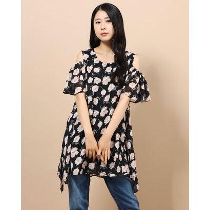 グリーンパークスアウトレット Green Parks Outlet Ray Cassin 花柄すそ2way肩開きチュニック ブラック ブランド公式 Locomall ロコモール 通販 Paypayモール