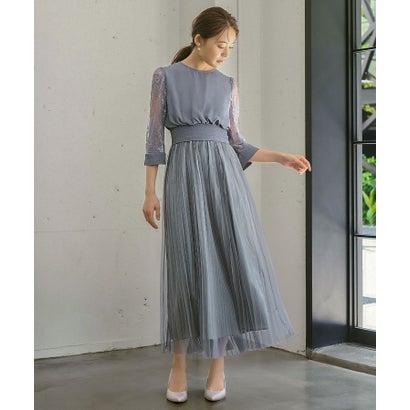 GIRL DRESS FOR NOW ガール レース×チュールプリーツロング