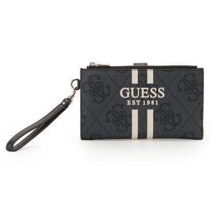 Portafoglio GUESS Laurel II SLG - Doppia Zip, Organizer Interno, Colore Coal Logo Grigio Scuro, Design Compatto
