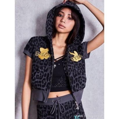 GYDA（ジェイダ） GYDA GYDA×GALFY leopard pileパーカー （ブラック 