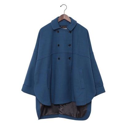 hunch（ハンチ） ウールライクメルトンポンチョコート （BLUE