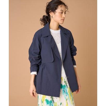 インディヴィ　未使用　春秋　ライトアウタージャケット　ショートトレンチ　ネイビー INED（イネド） ショートトレンチジャケット （ネイビー） : ブランド