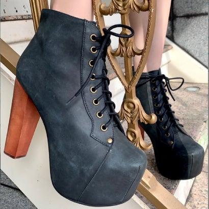 オンライン格安特売 ジェフリーキャンベル Jeffrey Campbell レースアップショートブーツ ブラック 店舗限定先着特典 Framemakers Us