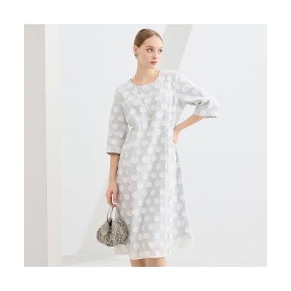 リリアンビューティ Liliane Burty 【WEB先行販売/M?4L】フラワーカットジャカードワンピース （ホワイト）