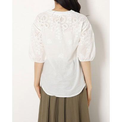 ジュノア JUNOAH 刺繍ノーカラーレースブラウス 韓国ファッション （ブラック）｜locondo-shopping｜07