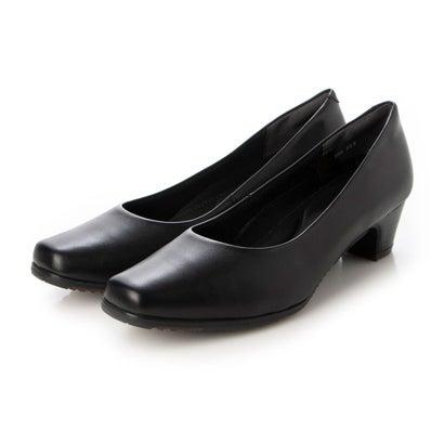 キビラ KiBERA レザープレーンローヒールパンプス （BLACK 