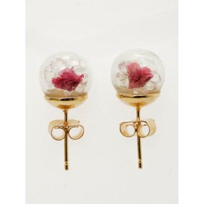 【カヤ】色花クリアピアス ピンク