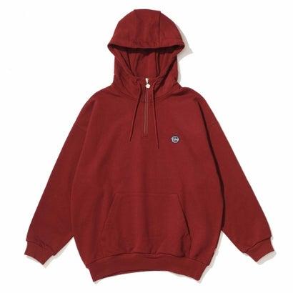 ケボズ KEBOZ BB SMALL WAPPEN SWEAT HALF ZIP HOODIE BURGUNDY