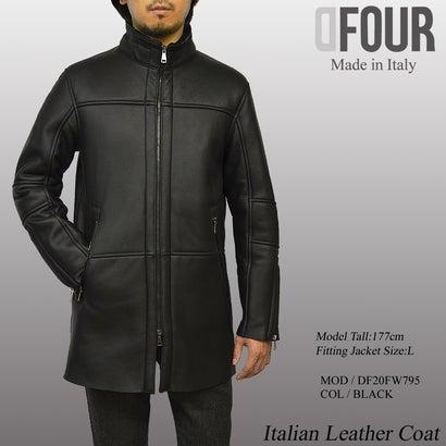 ハルフ Haruf ムートンコート ムートンジャケット 本革 レザージャケット 革ジャン レザーコート メンズ 秋冬 DF20FW795 （ブラック）の画像