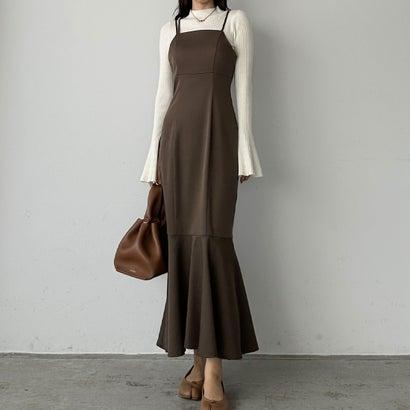 ルエレ Louere アシンメトリーマーメイドキャミワンピース （モカ