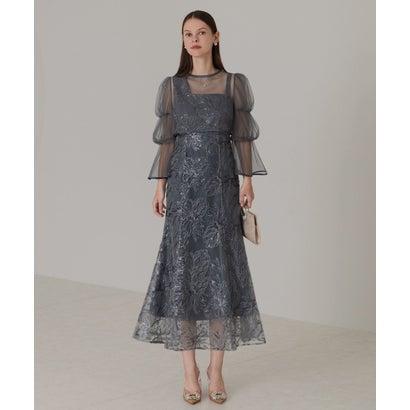 レジャ Leja フレアスリーブボレロ花柄刺繍マーメイドドレス　お呼ばれドレス レジャ Leja フレアスリーブボレロ花柄刺繍マーメイドドレス