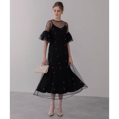 Leja フリル付き黒パーティードレス Leja フリル付き黒パーティードレス