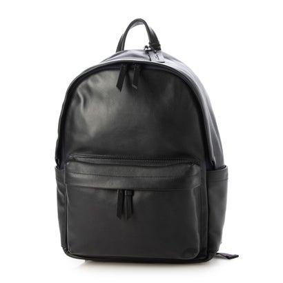 黒い合成皮革バックパック レザーラボラトリー Leather Laboratory 防水レザー デイパック型
