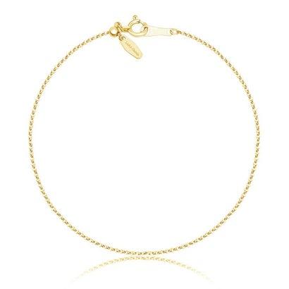 ララクリスティー LARA Christie チェーン ブレスレット K18 ゴールド ロール 幅 0.9mm 約 0.8g 長さ 18cm （イエロ