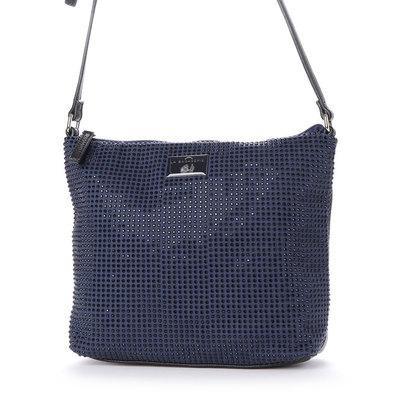 ラ バガジェリー La Bagagerie ラインストーンスクエア薄マチショルダー ブランド公式 ネイビー ラ レディースファッション