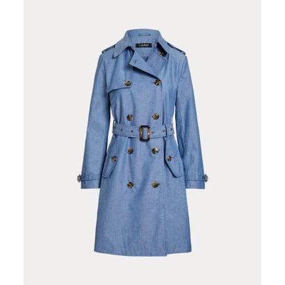 ローレン ラルフ ローレン LAUREN RALPH LAUREN ダブルブレステッド シャンブレー トレンチ コート （400ブルー）