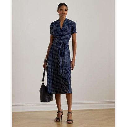 ローレン ラルフ LAUREN RALPH ポルカドット ベルテッド クレープ