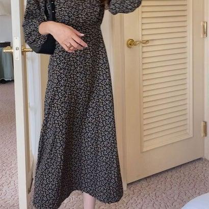 ラウアー Lauir パフスリーブ花柄ロングワンピース ブラック ブランド公式 Locomall ロコモール 通販 Paypayモール